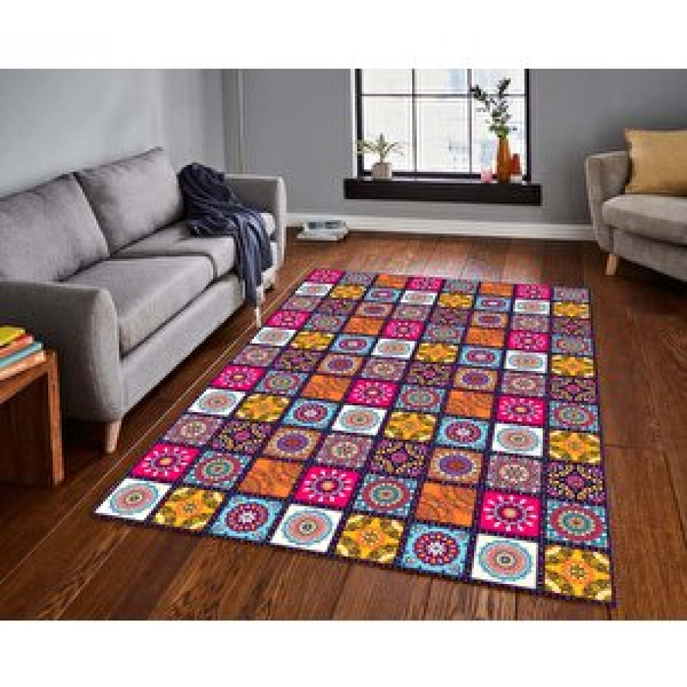Home Tienda Dijital Baskılı Kaymaz Deri Tabanlı Yıkanabilir Dekoratif Halı 22660 Home Tienda 160x230 cm Salon & Oturma Odası Tekstili Fiyatı