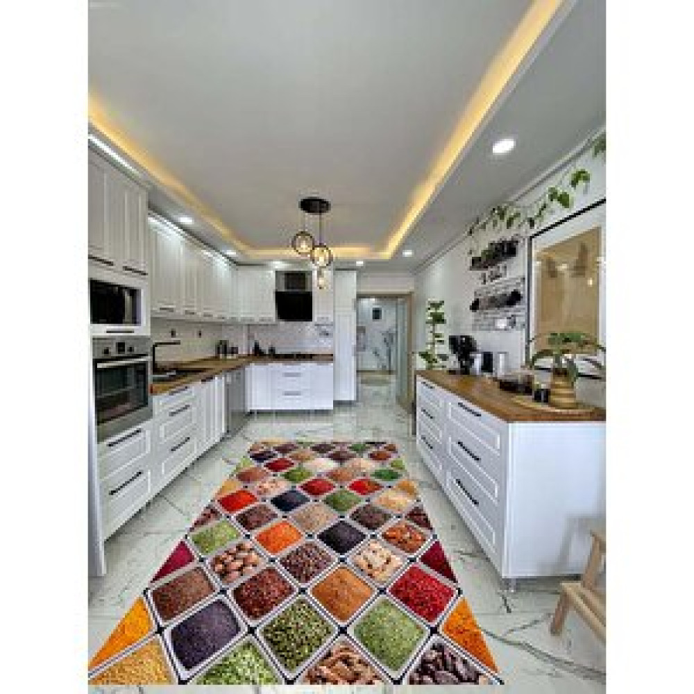 Home Tienda Dijital Baskılı Kaymaz Deri Tabanlı Yıkanabilir Mutfak Halısı Kcn516 Home Tienda 80x300 cm Mutfak Tekstili Fiyatı