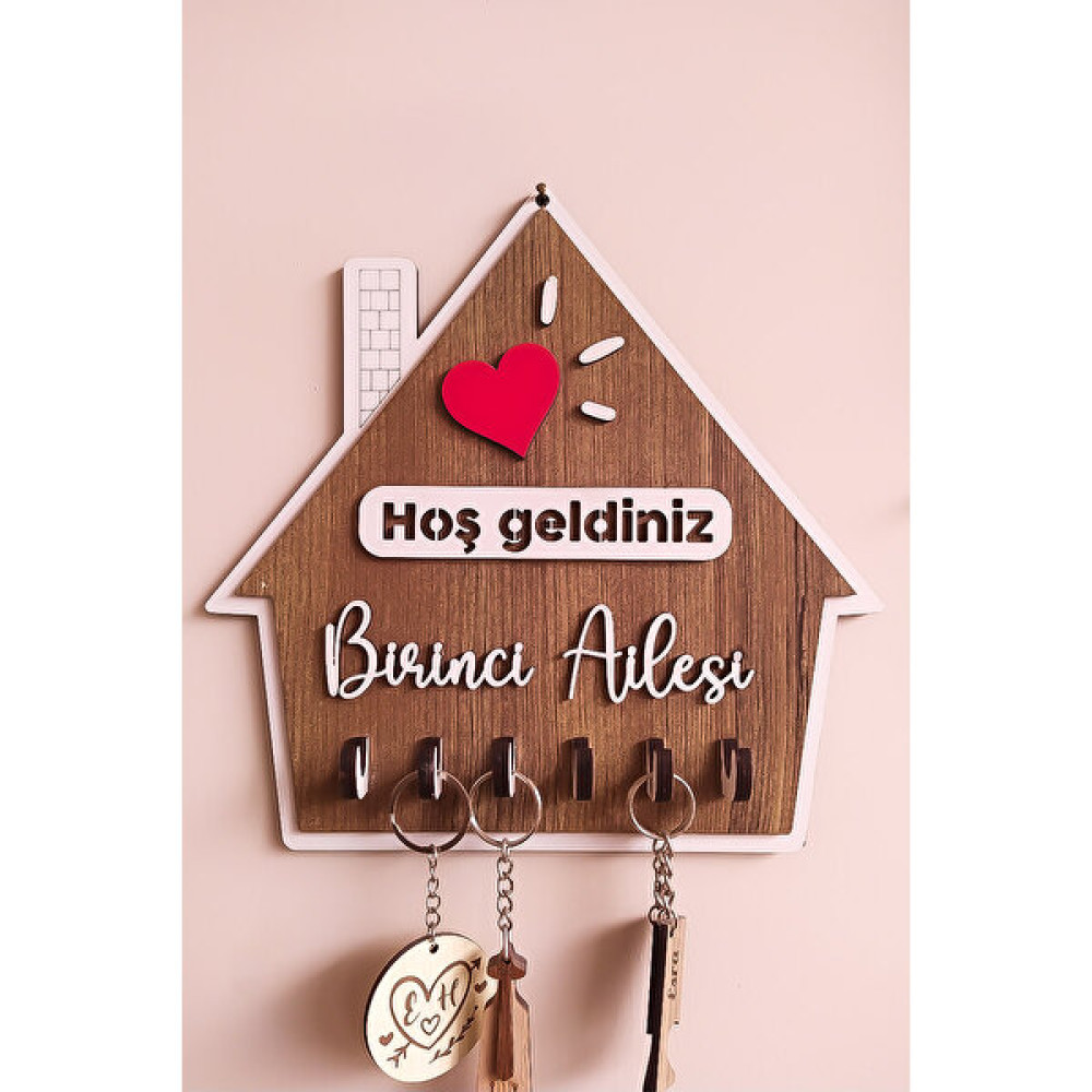 Home Trend Aile Isimli Ahşap Anahtarlık Askısı Eşya Saklama / Düzenleme Fiyatı