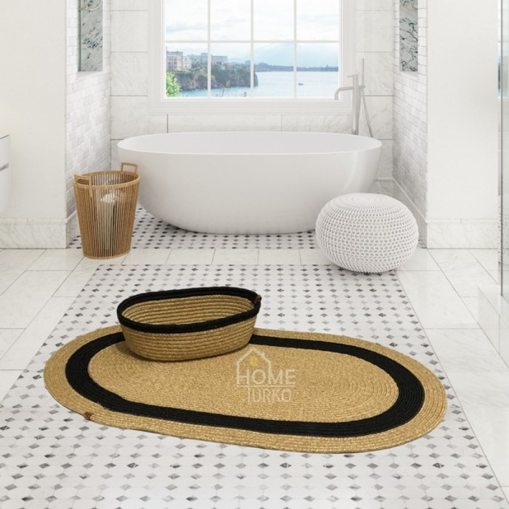 Home Turko Jüt, Hasır, Paspas, Banyo Paspası, Banyo Paspas Takımı Banyo Sepeti, Düzenleyici Banyo Paspası - Renkli - 60 x 90 cm Kilim Fiyatı