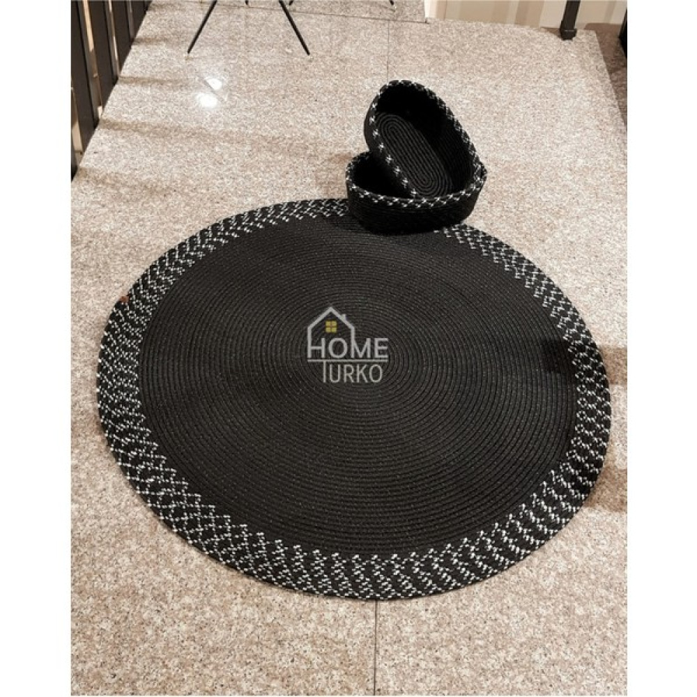 Home Turko Jüt, Hasır, Paspas, Banyo Paspası, Banyo Paspas Takımı Banyo Sepeti, Düzenleyici Banyo Paspası - Renkli - 80 x 80 cm Kilim Fiyatı