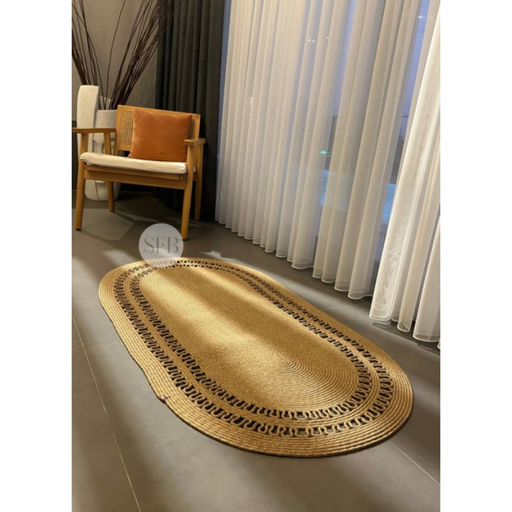 Home Turko Jüt Kilim, Paspas, Mutfak Halısı, Banyo Paspası, Kilim, Halı, Oturma Odası Halısı, Balkon Paspası - Kahverengi - 60 x 120 cm Kilim Fiyatı