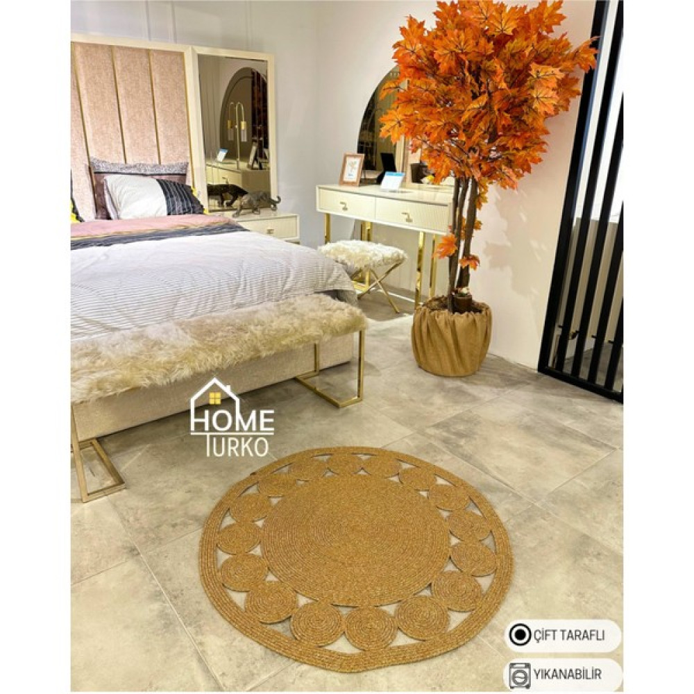 Home Turko Yıkanabillir,çift Taraflı, Papatya Desenli, Bohem Tarzı Hasır / Jüt, Kilim, Halı. Modern, Ev Eşyası - Renkli - 90 x 90 cm Kilim Fiyatı