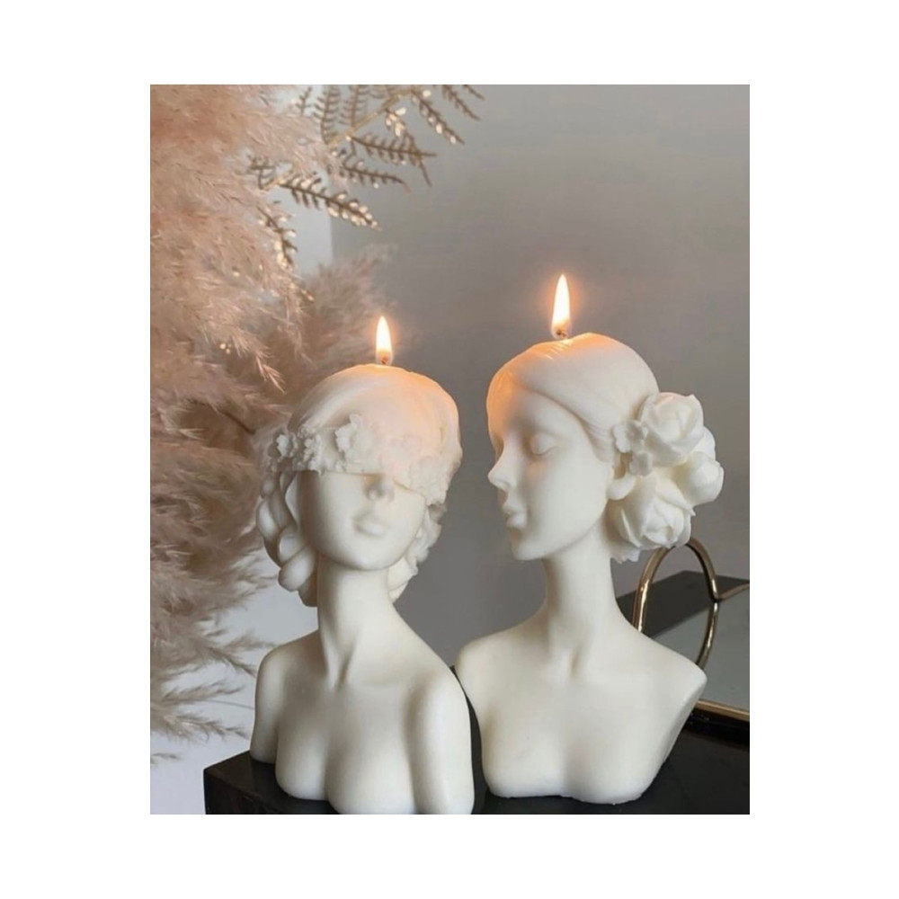 homeartplus Soya Wax Çiçek Maskeli Kız Mum Dekoratif Mum Fiyatı