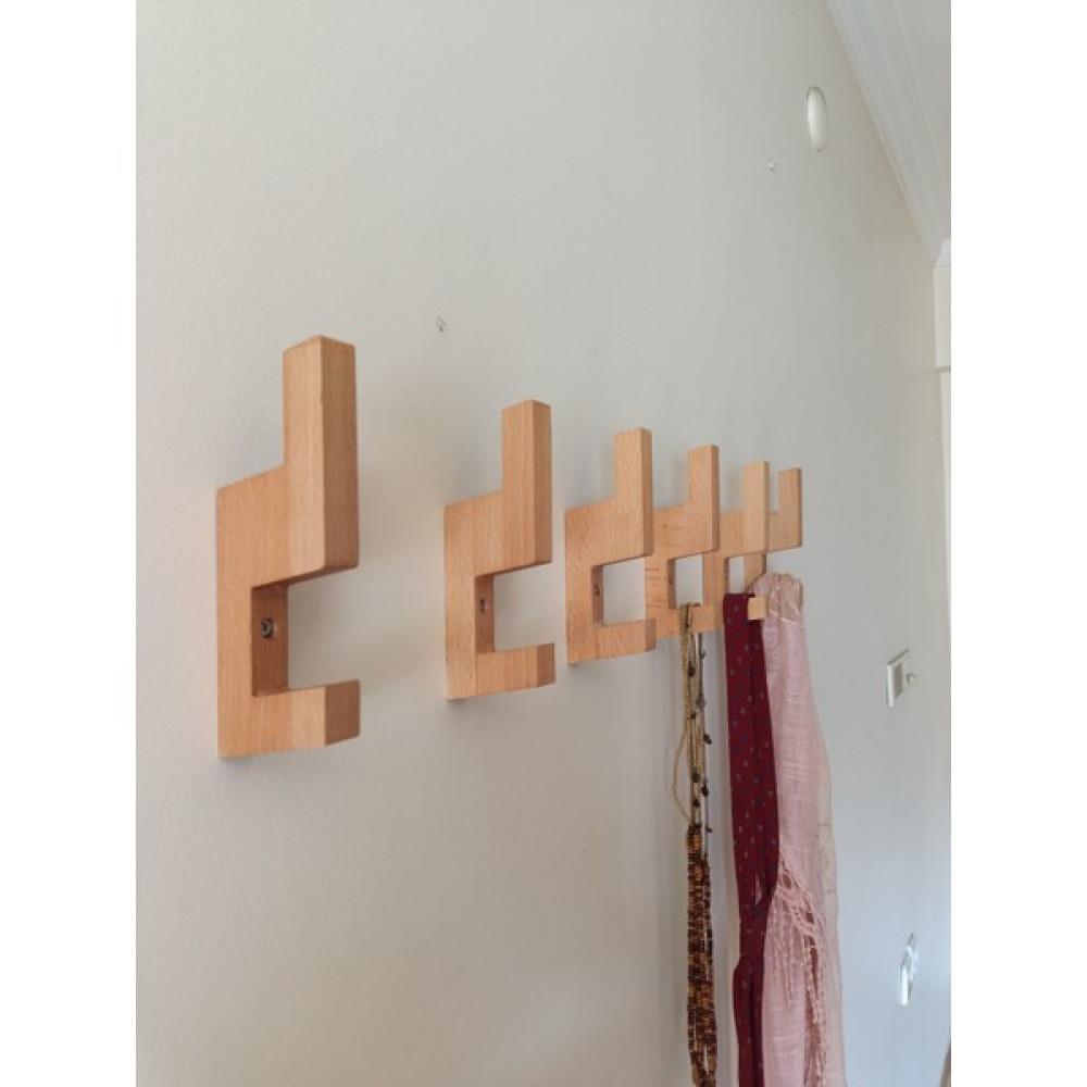 Homeasy Ahşap Modern Askılık 6 Adet Banyo Antre Çocuk Odası Duvar Askı Doğal Minimalist Hediyelik Eşya Saklama / Düzenleme Fiyatı