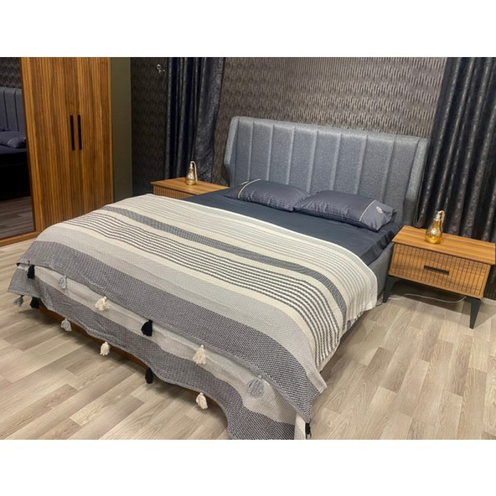 Homecella Ponponlu Battal Boy Pamuk Yatak Örtüsü - 220 x 240 cm - Gri Yatak Örtüsü Fiyatı
