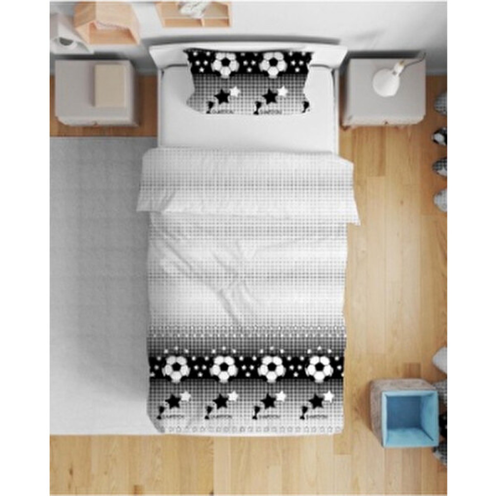 Homecella Taraftar Tek Kişilik Nevresim Takımı - 160 x 220 cm - Beyaz - Siyah Nevresim Takımı Fiyatı