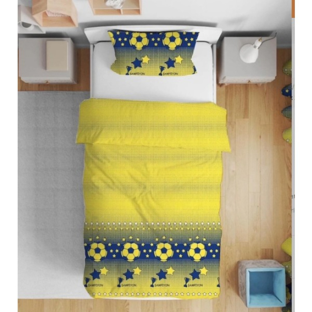 Homecella Taraftar Tek Kişilik Nevresim Takımı - 160 x 220 cm - Sarı Nevresim Takımı Fiyatı