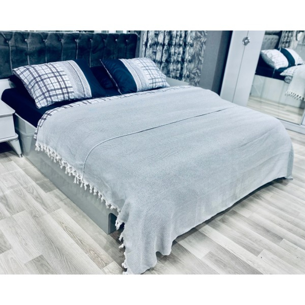 Homecella Tek Kişilik Balık Sırtı Pamuklu Mavi Pike Pike & Pike Takımı Fiyatı