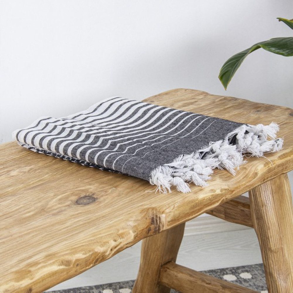 Homedius Alagra Siyah 100x170 cm Pamuk Peştamal - 100 x 170 cm Peştamal Fiyatı