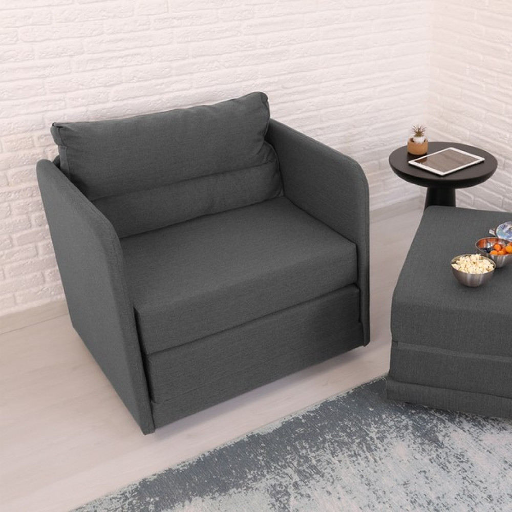 Homedius City Tek Kişilik Yataklı Koltuk - Antrasit Kanepe & Çekyat Fiyatı