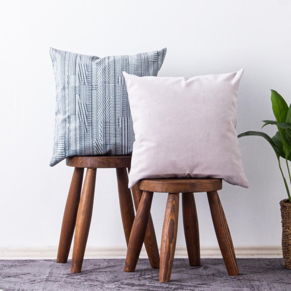 Homedius Dekoratif Kadife Klasik Çizgili Mavi Kırlent Kılıfı 2'Li Set - 45 x 45 cm - Renkli Kırlent / Mobilya Yastığı Fiyatı
