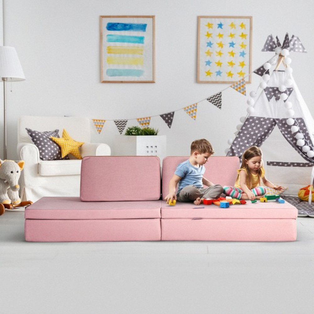 Homedius Puf Qubik Oyun Minderi 6 Parçalı - Pudra - 170x85 Puf Fiyatı