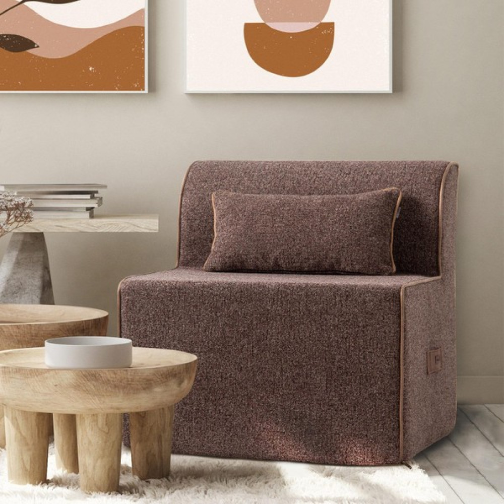 Homedius Square Teddy Tek Kişilik Koltuk - Açık Kahverengi Kanepe & Çekyat Fiyatı