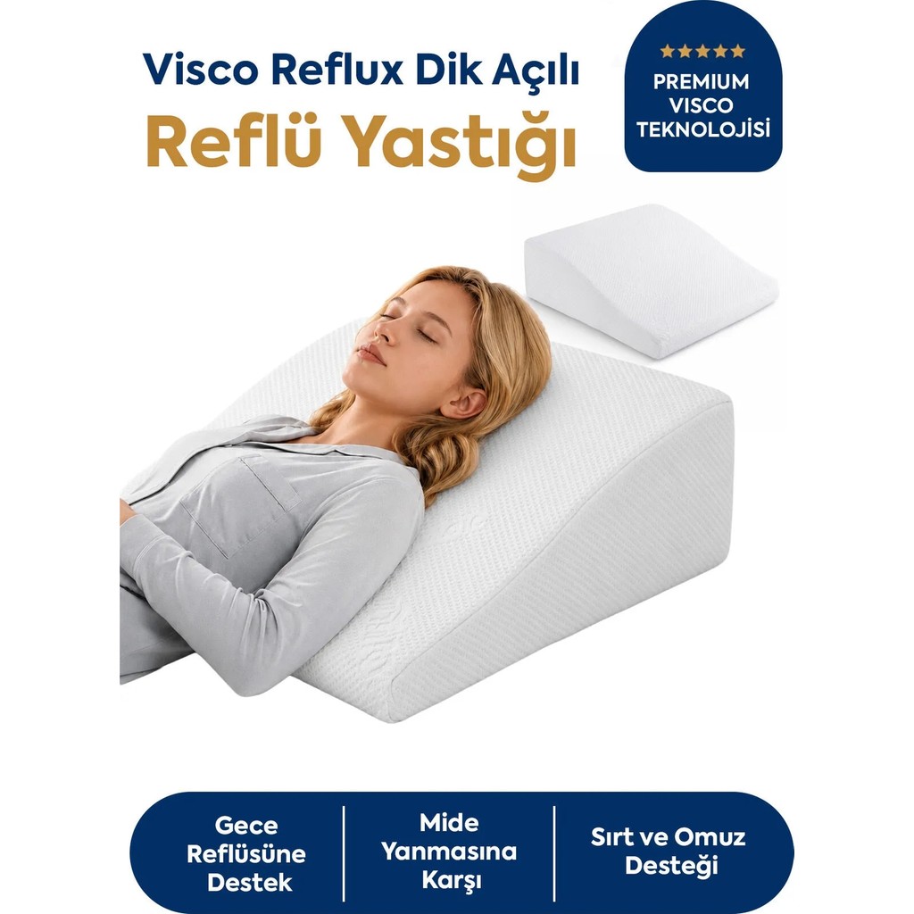 Homedius Viscotherm Reflux Dik Açılı Reflü Yastığı - 65 x 60 cm - Beyaz Yastık Fiyatı