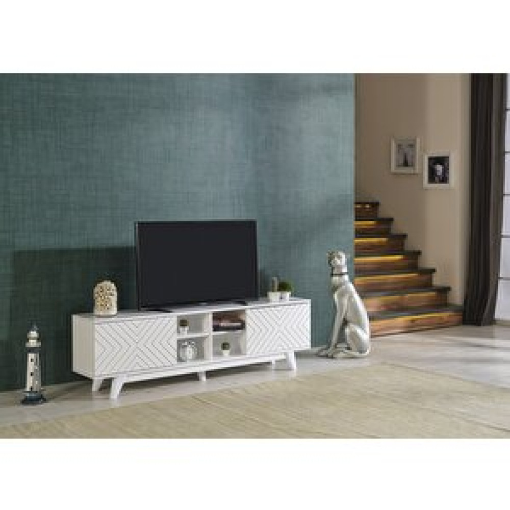 Homedora Lina Tv Sehpası Beyaz Beyaz Tv Ünitesi / Sehpası Fiyatı