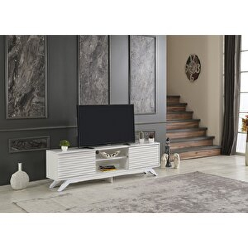 Homedora Luxia Sürgülü Kapaklı Tv Sehpası Beyaz Beyaz Tv Ünitesi / Sehpası Fiyatı