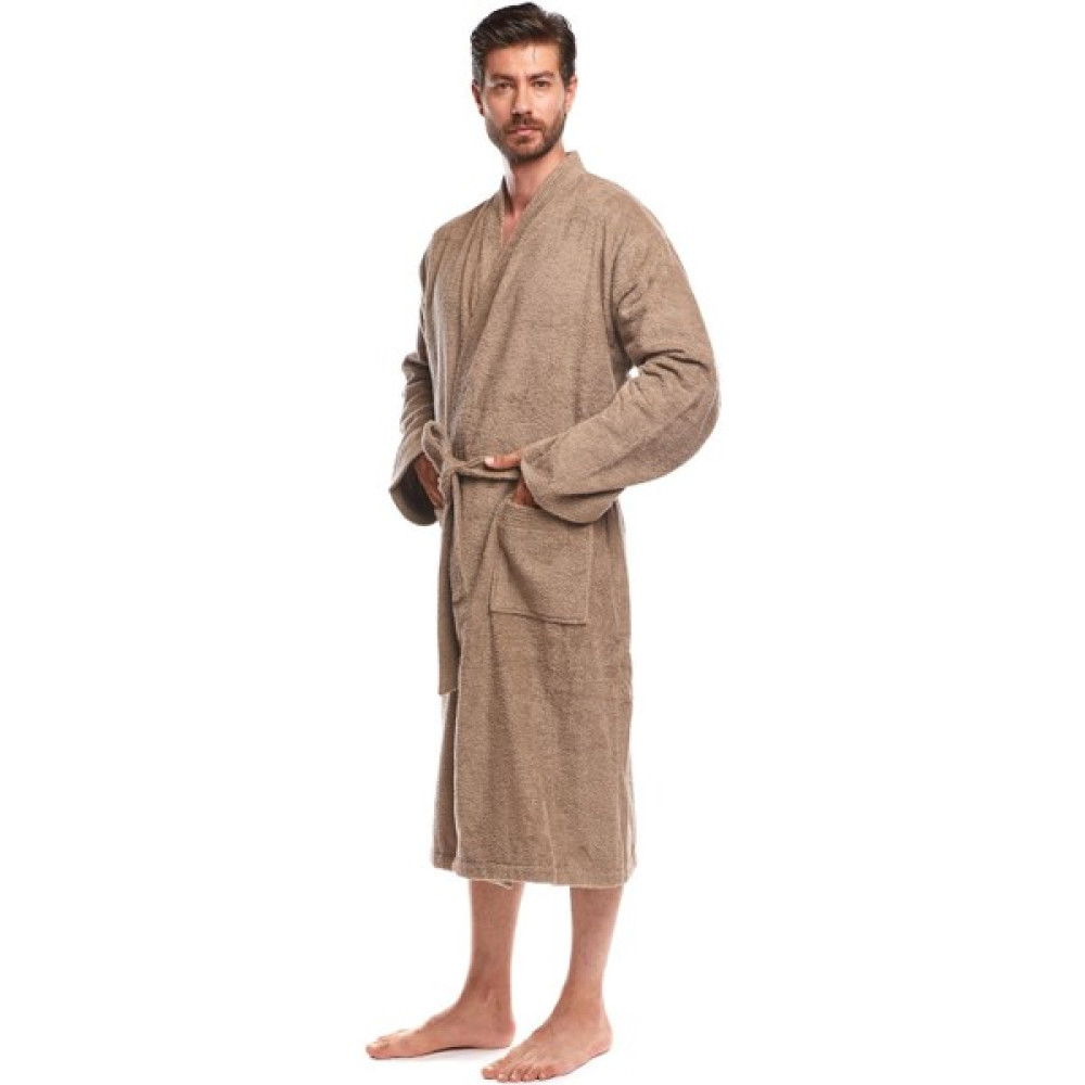 Homelover %100 Organik Pamuk Kimono Ekstra Yumuşak Büyük Beden 3xl Erkek Bornoz - Bej Bornoz Fiyatı