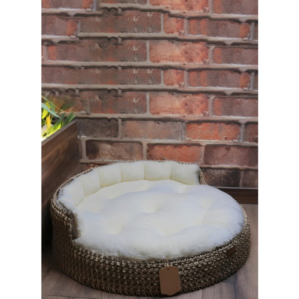 Homen More büyük Boy 60 cm Hasır Kedi ve Köpek Yatağı (Battaniye) , Minderi, Yastığı Yıkanabilir - Ekru - 60 x 60 cm Evcil Hayvan Ürünleri Fiyatı