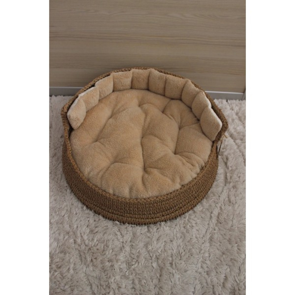 Homen More Hasır Kedi ve Köpek Yatağı, Minderi, Yastığı Yumuşak Wellsoft Kumaş 60 cm Sütlükahve - Sütlü Kahve - 60 x 60 cm Evcil Hayvan Ürünleri Fiyatı