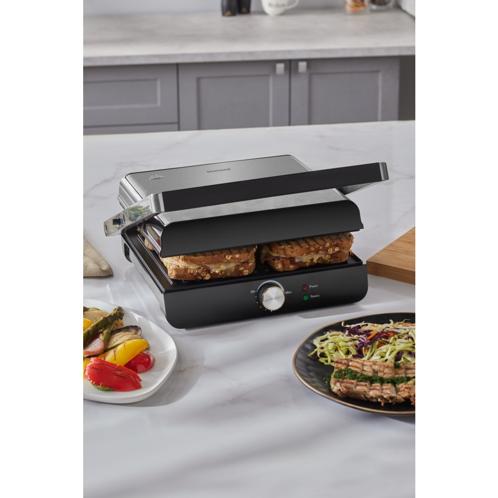 HOMEND Grilliant 1346h Inox Gövdeli Döküm Plakalı Tost Ve Izgara Makinesi Tost Makineleri Fiyatı