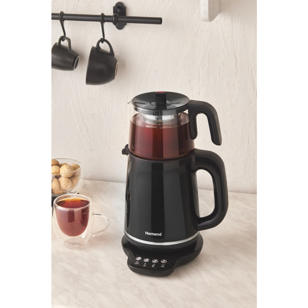 HOMEND Royaltea 1726h Siyah Konuşan Çay Makinesi Çay Makineleri Fiyatı
