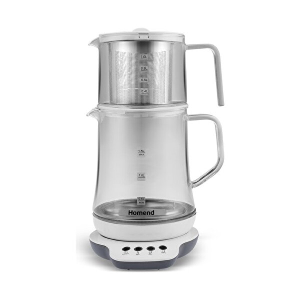 Homend Royaltea 1749H Cam 1.5 L Beyaz Çaycı Çay Makineleri Fiyatı