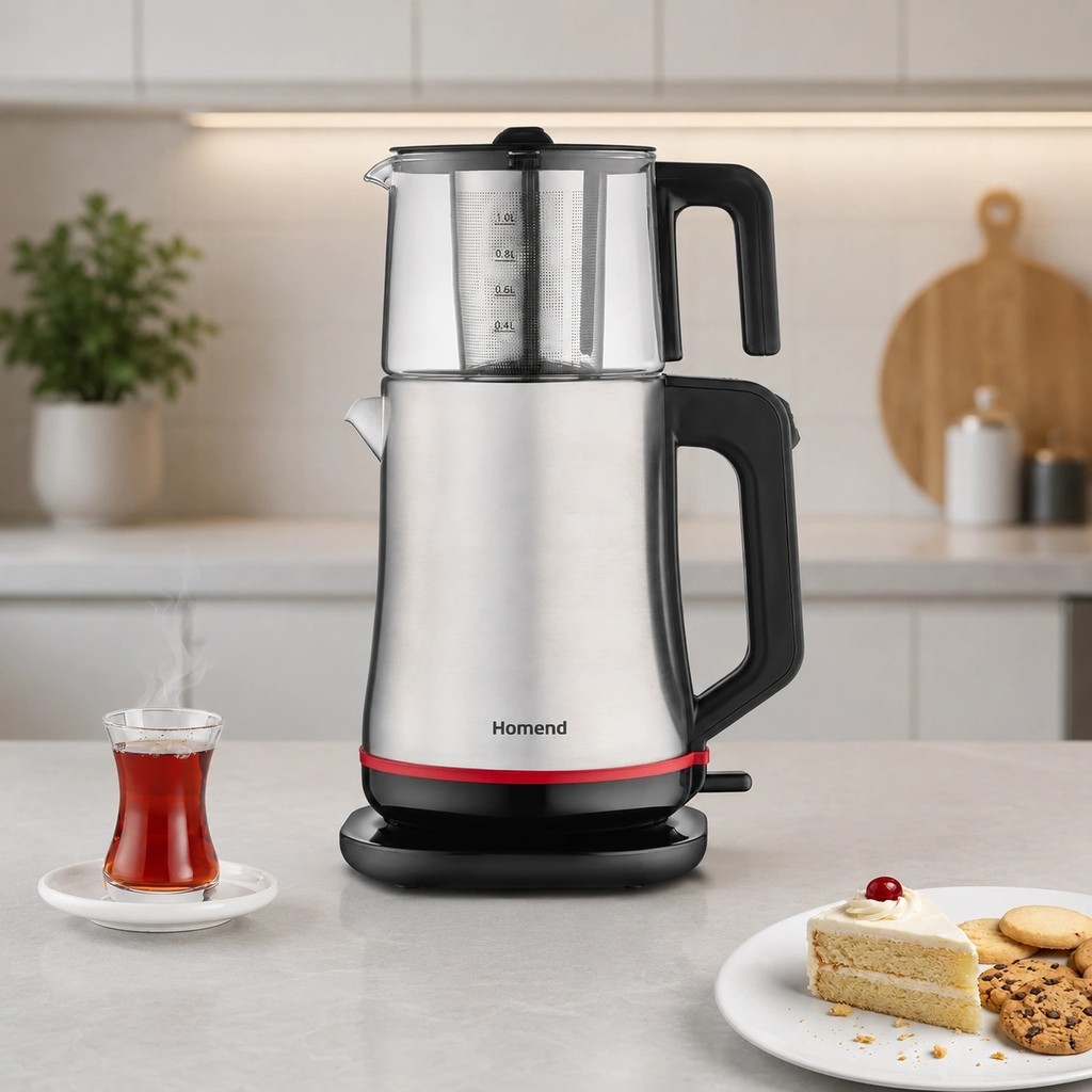 Homend Royaltea Elegant 1767H Çay Makinesi - İnox - Siyah Çay Makineleri Fiyatı