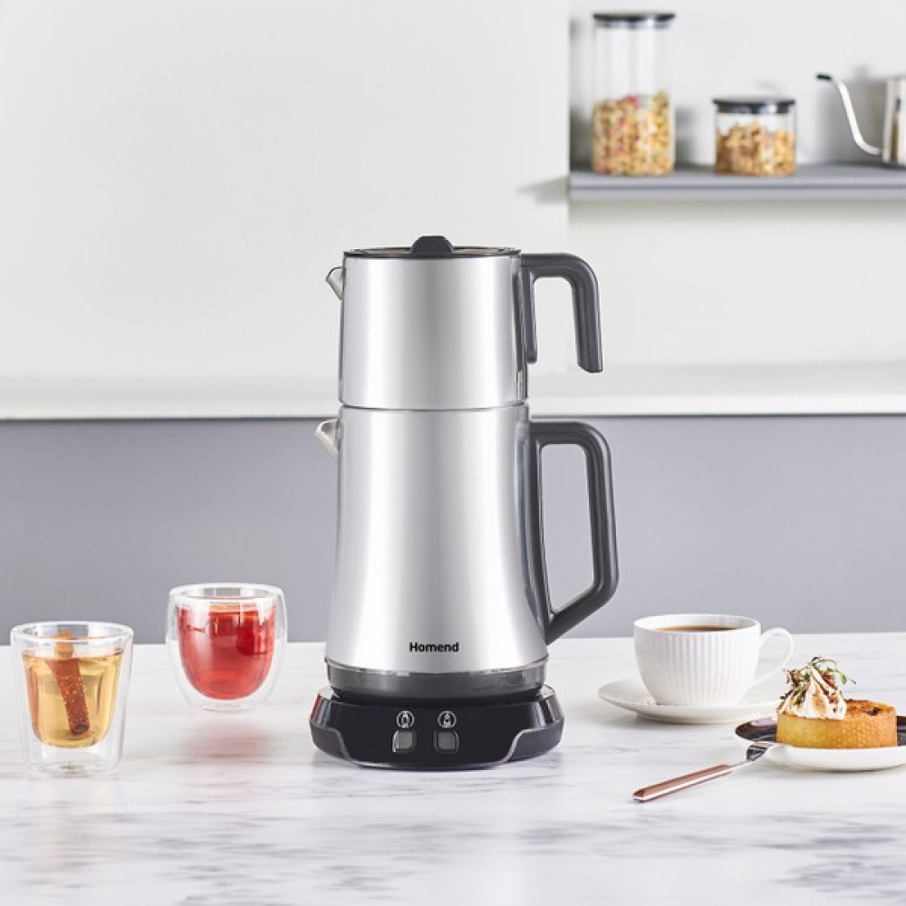 Homend Royaltea Elegant 1776H Parlak Inox Çay Makinesi - Gri Çay Makineleri Fiyatı