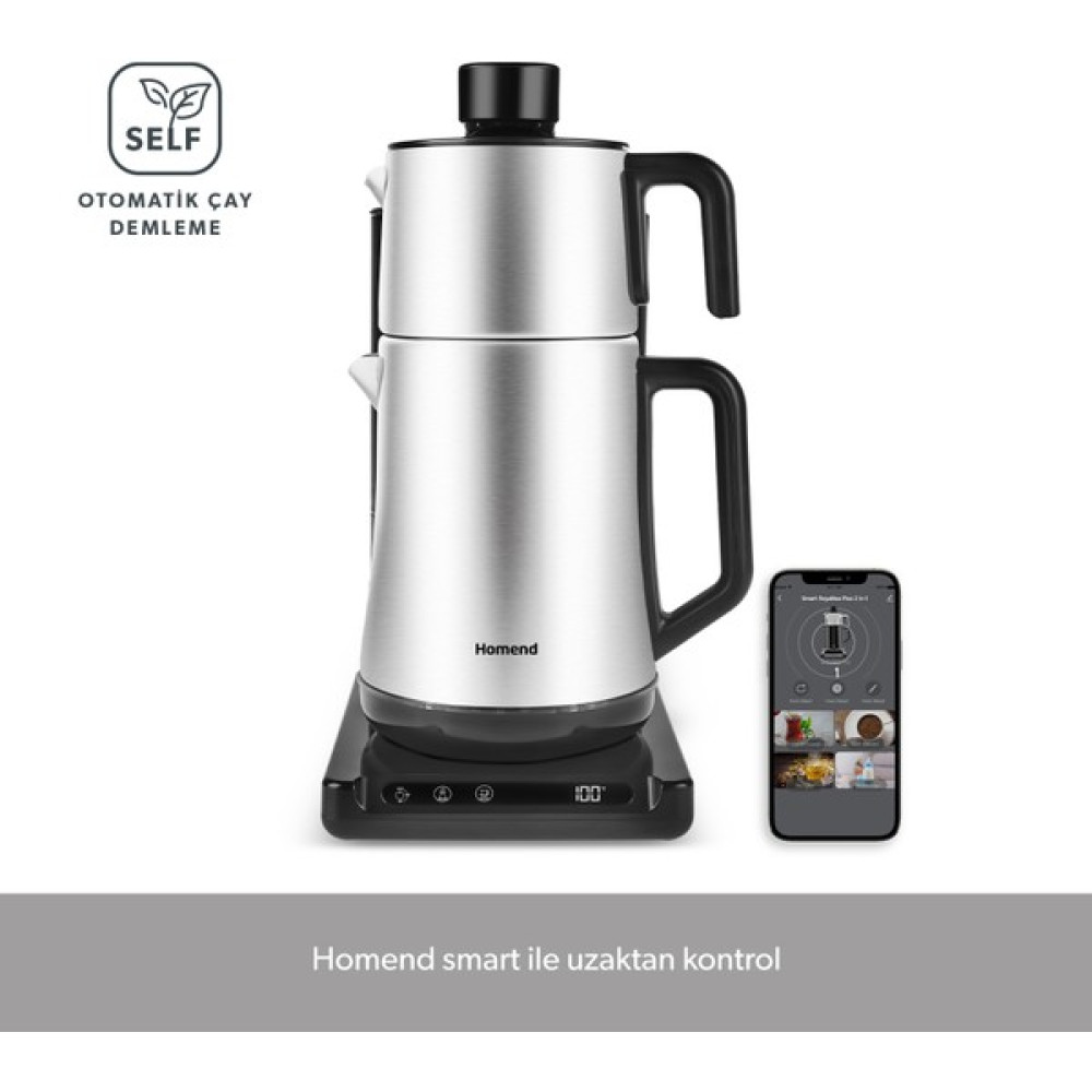 Homend Smart Royaltea Plus 1781H 2 in 1 Inox Otomatik Çay ve Türk Kahve Makinesi Wifi Çay Makineleri Fiyatı