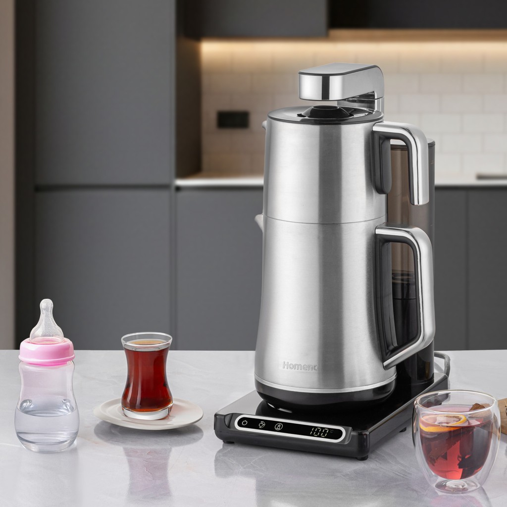 Homend Teabot 1785H Konuşan Otomatik Çay Makinesi Krom Çay Makineleri Fiyatı