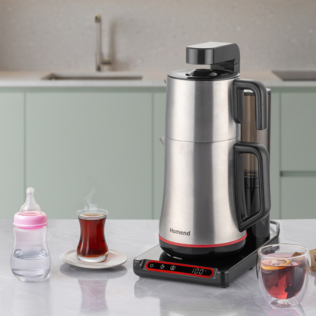 Homend Teabot 1786H Konuşan Otomatik Çay Makinesi Siyah Çay Makineleri Fiyatı