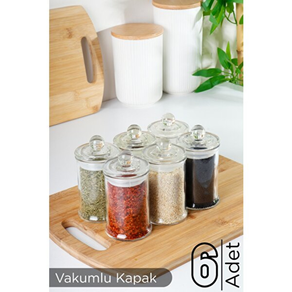 Homenıva 6 Adet Vakum Kapaklı Cam Baharatlık Kavanoz 150 ml - Şeffaf Baharat Setleri & Baharatlıklar Fiyatı