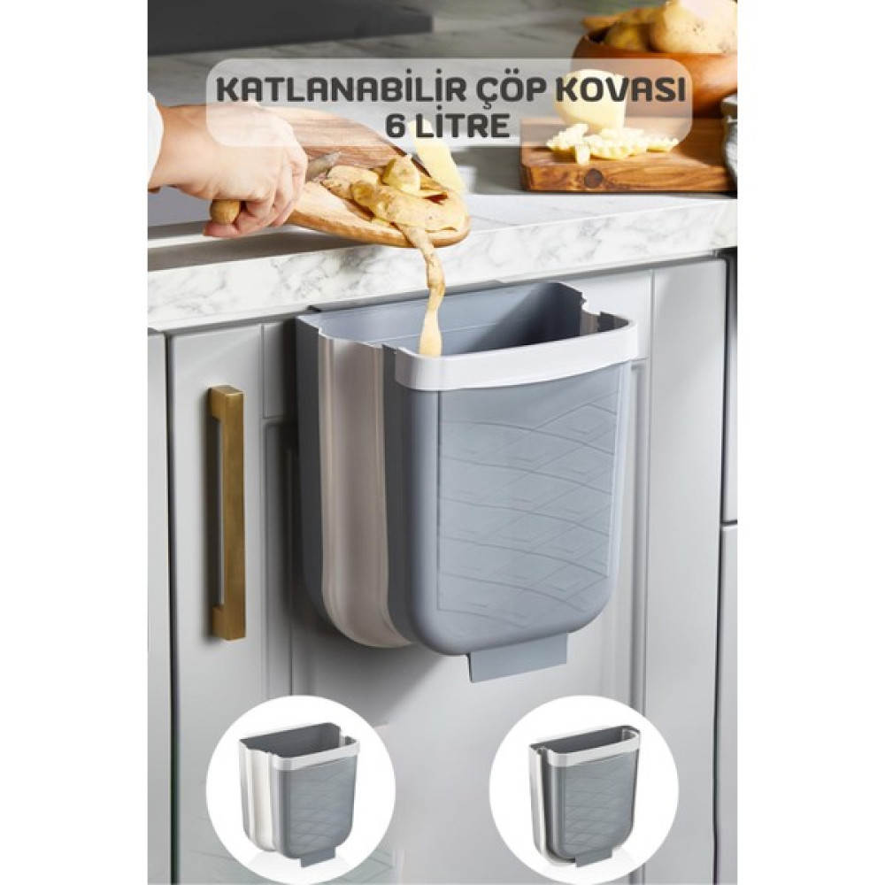 Homenıva Akordiyon Katlanabilir Askılı Banyo ve Mutfak Çöp Kovası 6 Lt Çöp Kovaları Fiyatı