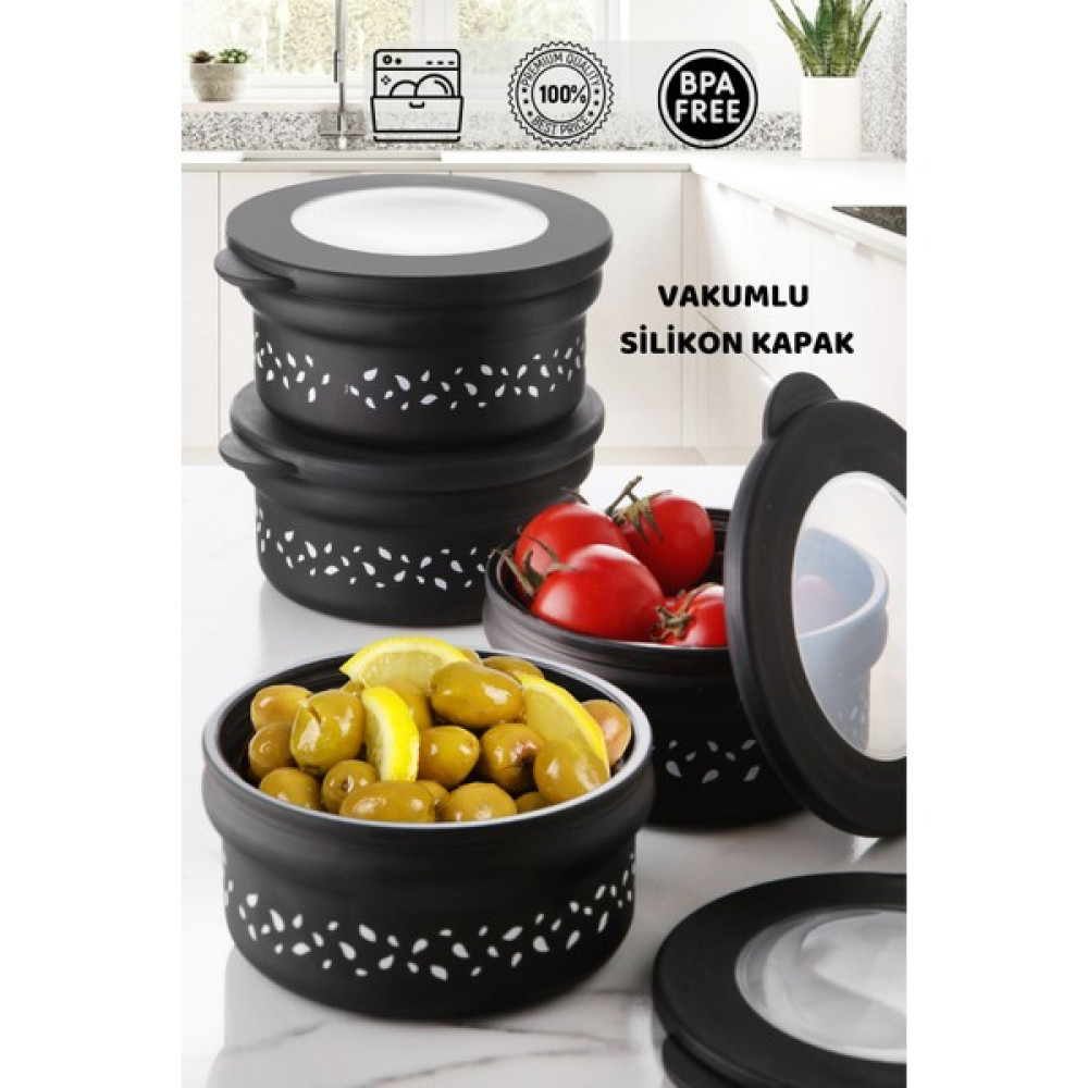 Homenıva Vakumlu Kapak Cam Saklama Kabı Kahvaltı Seti 4 Adet Kahvaltı Takımı Fiyatı