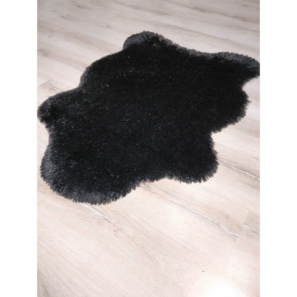 Homepella Siyah Peluş Halı Suni Deri Kaymaz Taban Yumuşak Post Halı Antialerjik Halı Post Model - 70 x 100 cm Salon Halısı Fiyatı