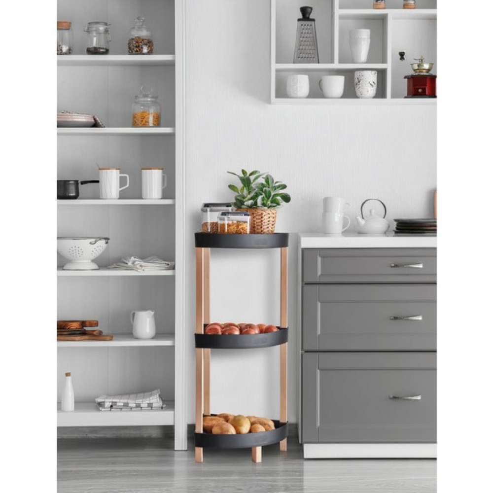 Hometarz Ahşap 3 Katlı Mutfak Banyo Düzenleyici Organizer Rafı Saklama Kapları Fiyatı