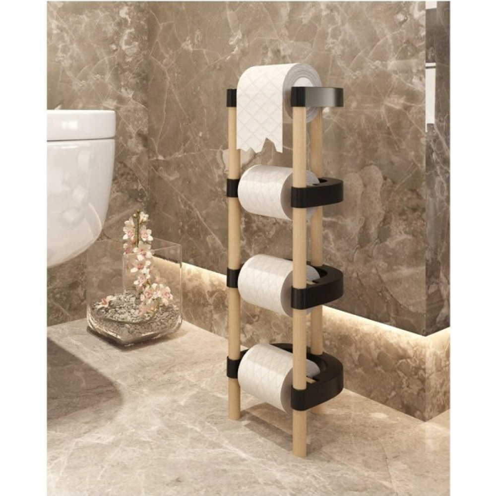 Hometarz Ahşap Wc Tuvalet Banyo Kağıtlığı 4 Katlı Rulo Stoklu Tuvalet Kağıtlığı Fiyatı