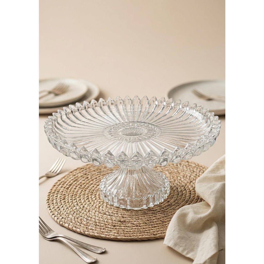 Hometarz Cam Kek Pasta Standı - Ayaklı Sunum Tabağı 30 cm - Pasta Tabağı - Şeffaf Diğer Fiyatı