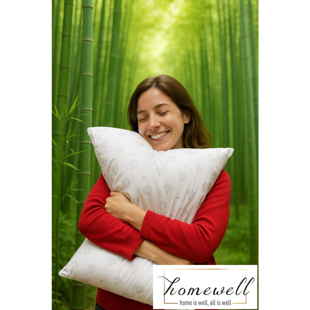 Homewell Saf Bambu Hipoalerjenik Ekstra Kılıflı Yastık Dimond Elmas Desen - 50 x 70 cm - Beyaz Yastık Kılıfı Fiyatı