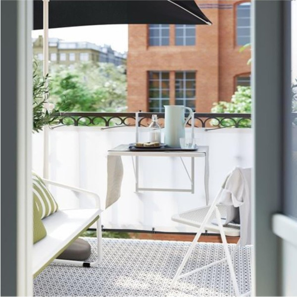 Homhet Torparö, Balkon Masası, 50 Cm, Beyaz Bahçe Masası Fiyatı