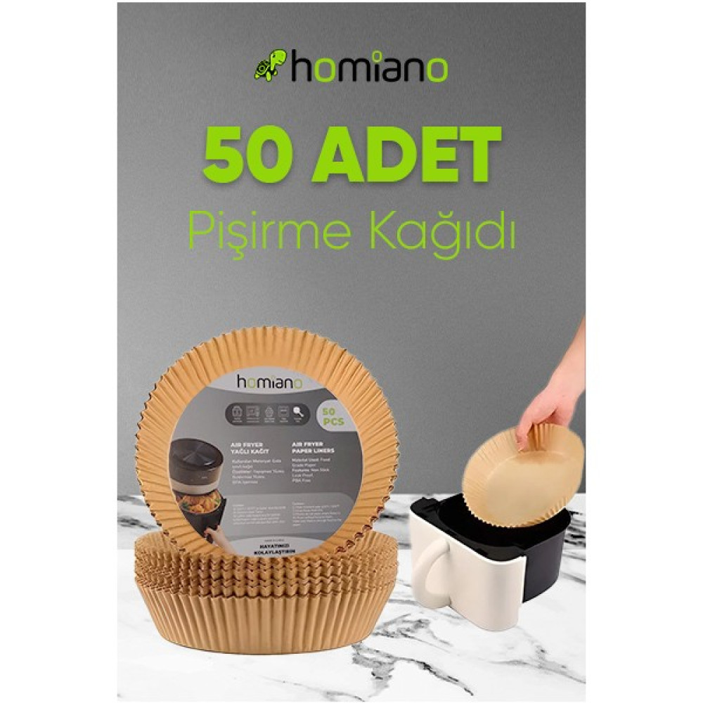 Homiano Fritöz Airfryer Pişirme Kağıdı Yağlı Kağıt Yuvarlak 5l- 50 Adet Pişirme Kağıdı Fiyatı