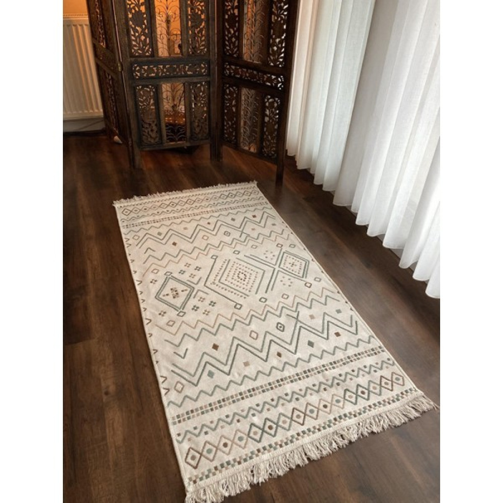 Homiano Yıkanabilir Çift Taraflı Dokuma Kilim Bahar 05 Bej 80 x 300 cm Kilim Fiyatı
