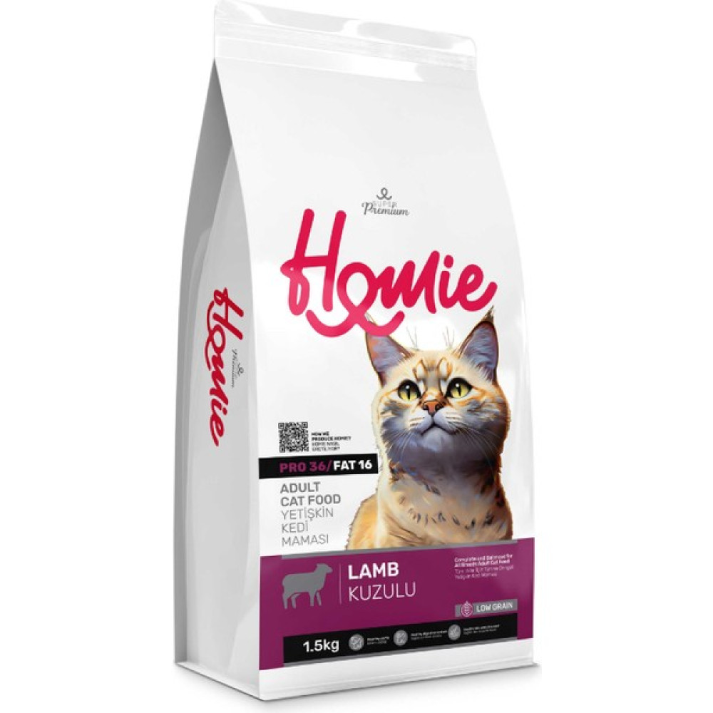 Homie Düşük Tahıllı Kuzulu ve Pirinçli Yetişkin Kedi Maması 1,5 kg Evcil Hayvan Ürünleri Fiyatı