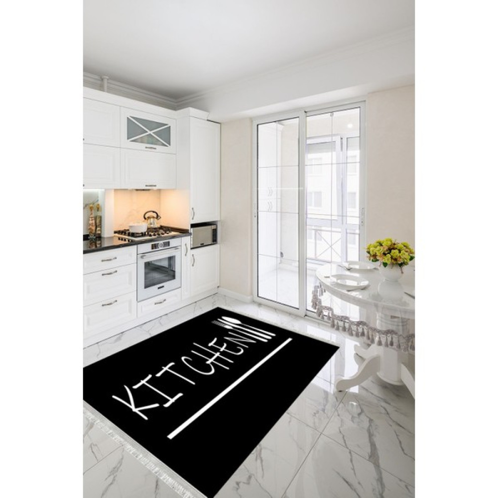 Homier Collection Kısa Saçaklı, Punto Serisi Yıkanabilir Kaymaz Taban Antibakteriyel Mutfak Halısı MK-9020A - Renkli - 80 x 100 cm Salon Halısı Fiyatı