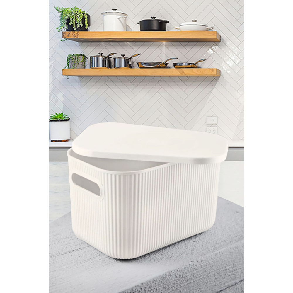 HOMİNG Çok Amaçlı Kapaklı Organizer Kutu -box-takı Makyaj Banyo Mutfak Düzenleyici Ekru 6 Lt Org-2023 Eşya Saklama Kutusu Fiyatı