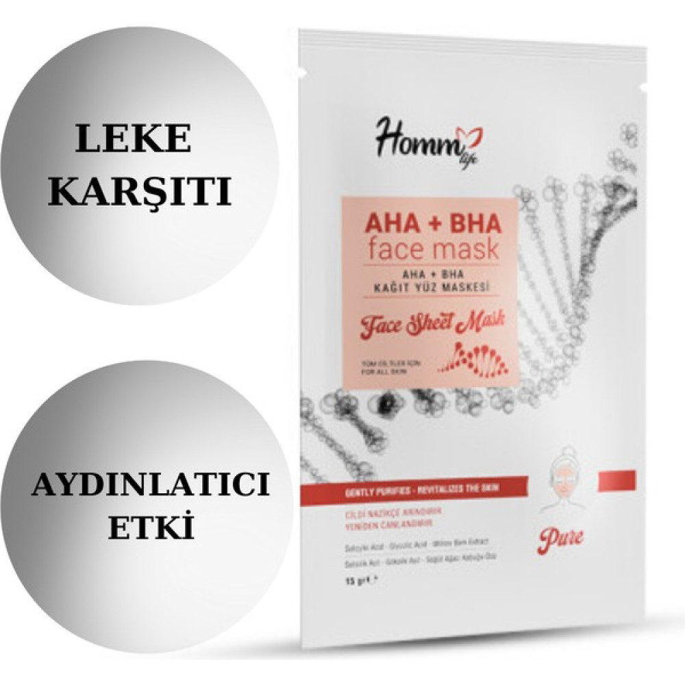Homm Bitkisel Homm Lıfe Aha-Bha Kağıt Yüz Maskesi (Leke Giderici - Aydınlatıcı ) Maskeler Fiyatı