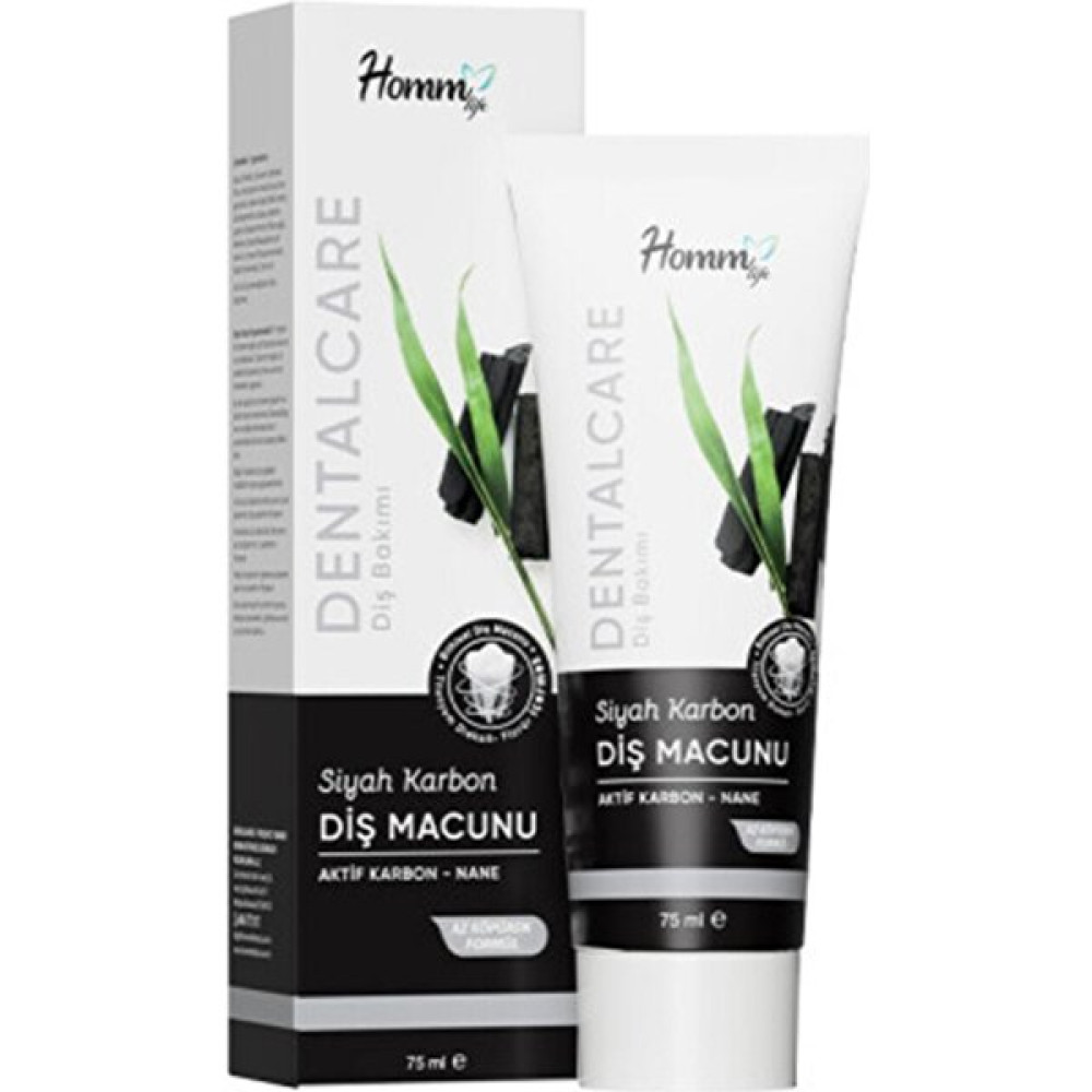Homm Bitkisel Homm Lıfe Siyah Karbon Diş Macunu 75 ml Diş Lekeleri Için Diş Macunları Fiyatı