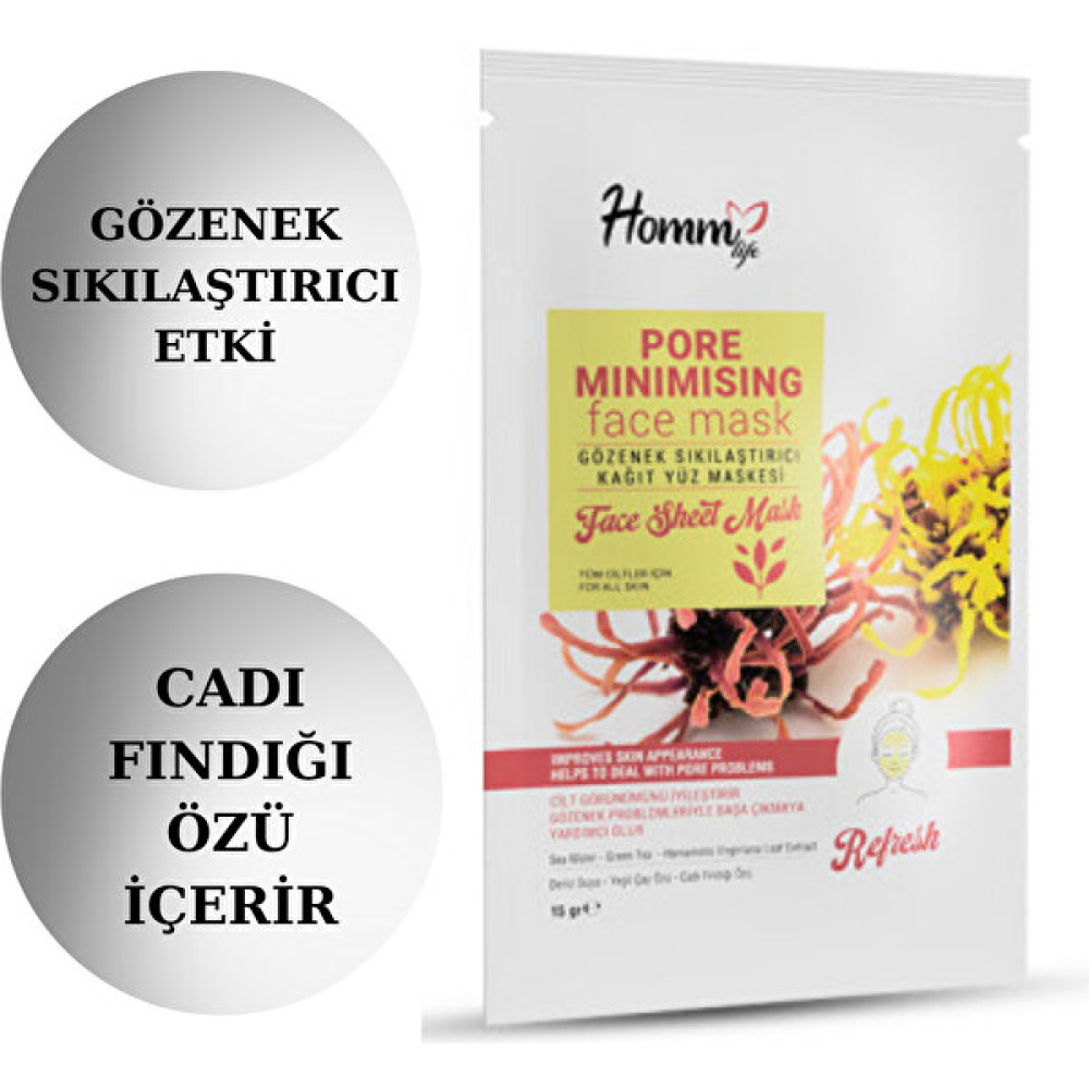 Homm Lıfe Pore Mınımısıng Gözenek Sıkılaştırıcı Kağıt Yüz Maskesi Maskeler Fiyatı