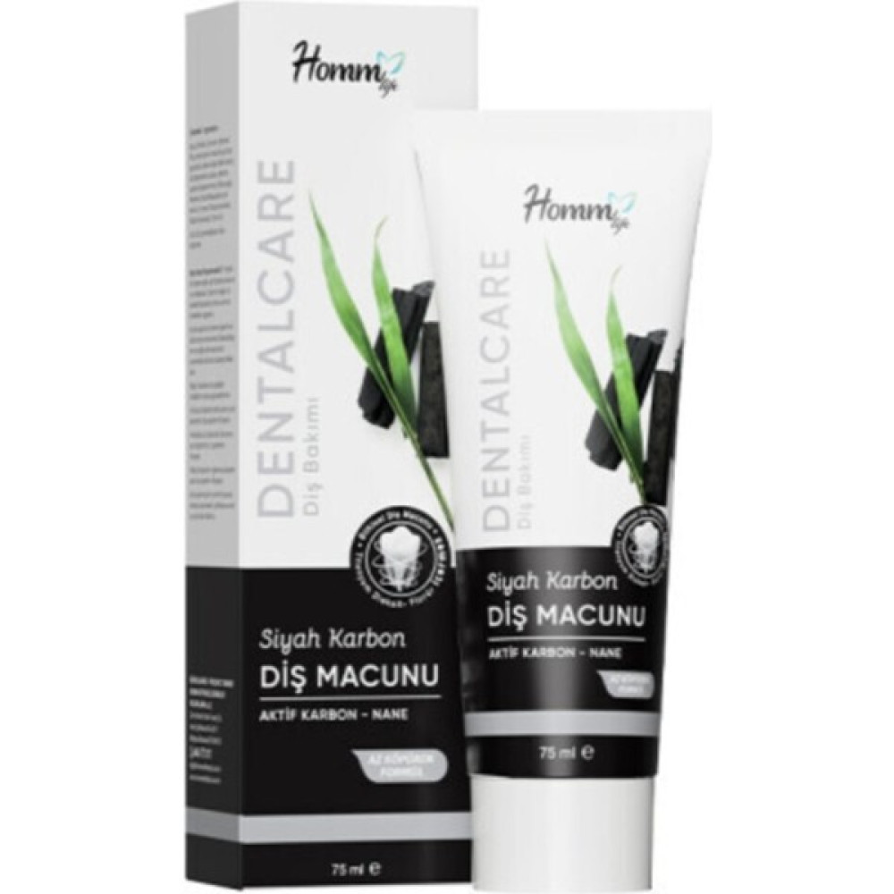 Hommlife Homm Bitkisel Life Siyah Karbon Diş Macunu 75 ml (Aktif Karbon ve Nane Ilaveli) Diş Macunları Fiyatı